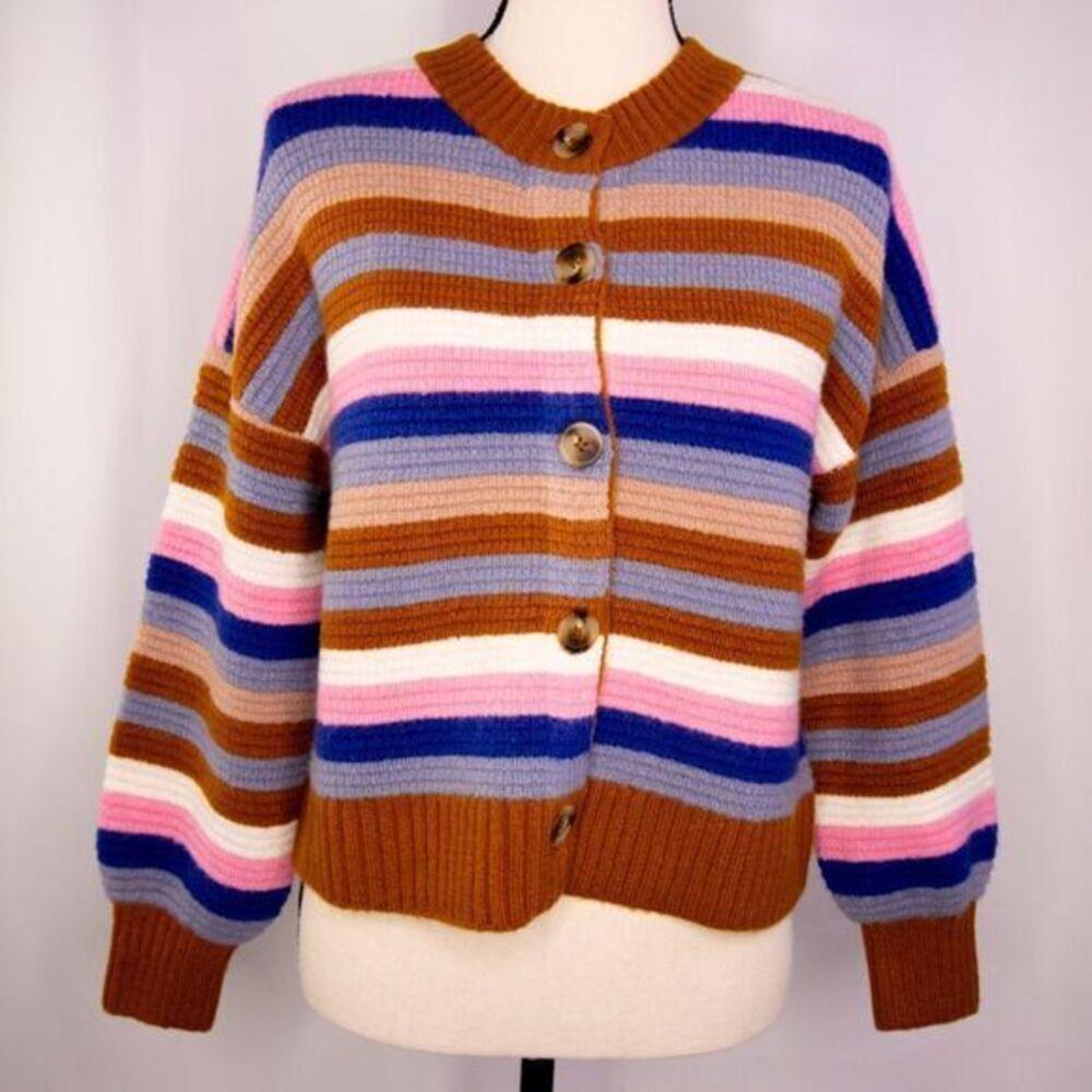 NEW Madewell‎ Striped Springview Cardigan Sweater. Size XS - Picture 4 of 16